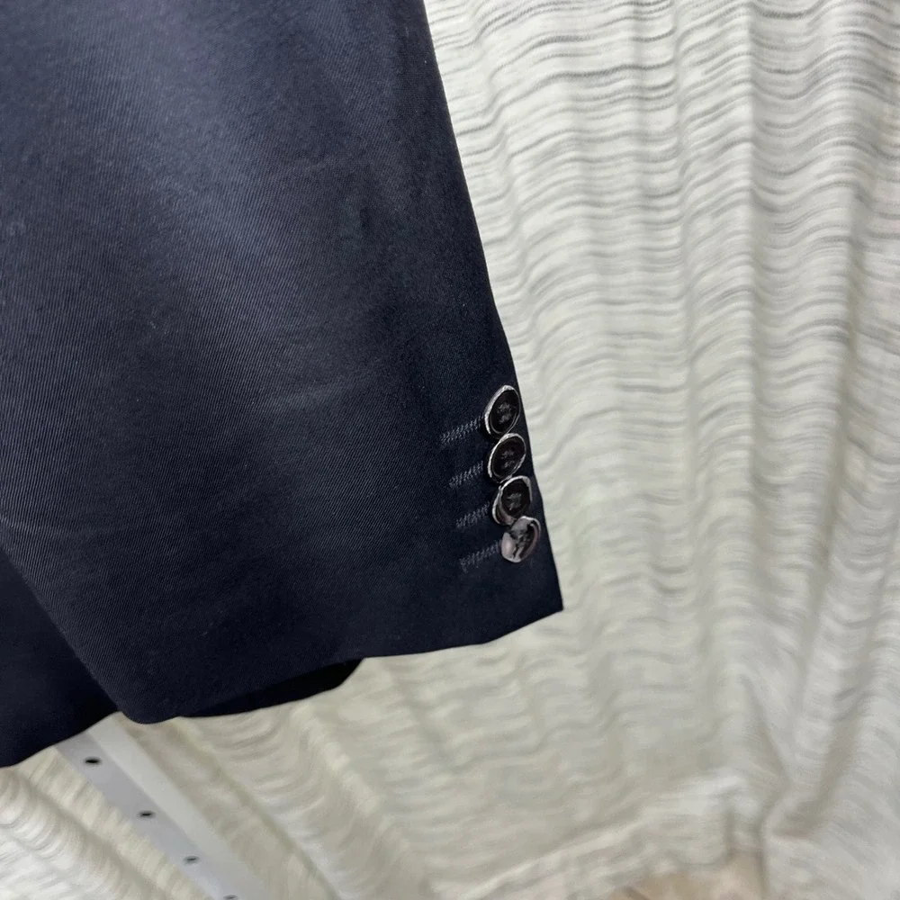 Hugo Boss Mens Navy Blue Super 100 Virgin Wool 3-Button‎ Blazer Jacket 40L USA